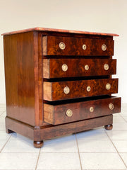 Cassettone Carlo X piuma di mogano . XIX secolo ( restaurato )