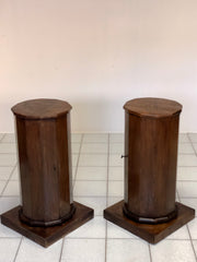 Coppia di comodini colonna ottagonali. Emilia inizi 800