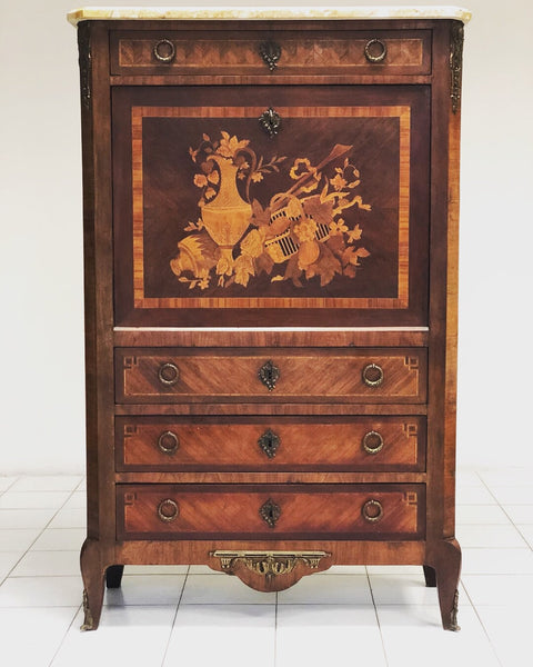 Secretairès lastronato e intarsiato . Epoca Napoleone III
