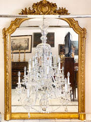 Lampadario cristallo con dieci bracci epoca metà 900
