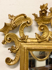Specchiera lignea foglia oro. Marche metà XVIII secolo