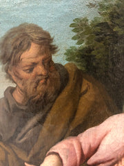Sacra famiglia olio su tela datato 1762