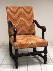 Trono a rocchetto Luigi XIV lombardo noce