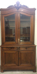 Credenza vetrina libreria Luigi Filippo in noce massello