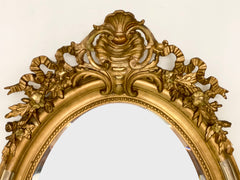 Specchiera ovale lombarda Carlo X oro zecchino