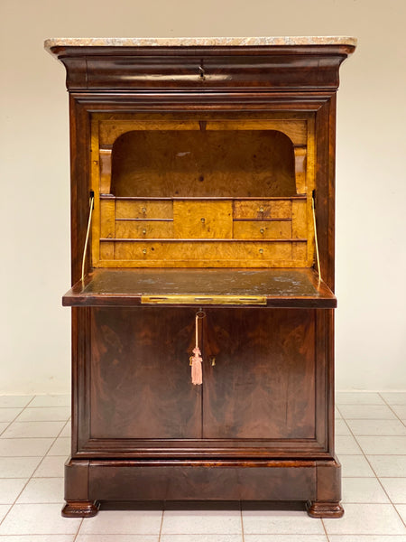 Secretaries Carlo X piuma mogano . XIX secolo