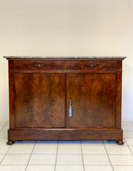 Credenza Carlo X in piuma di mogano XIX secolo ( restaurata )