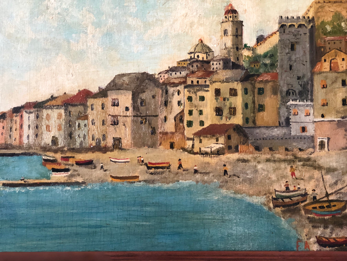 Autore : Andrea Folis Olio su tavola costa Ligure epoca primi 900 firmato