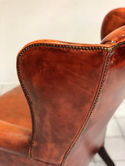 Poltrona Chesterfield bergère in cuoio . Inghilterra anni 60