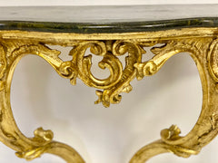 Consolle a goccia lombarda dorata . XIX secolo