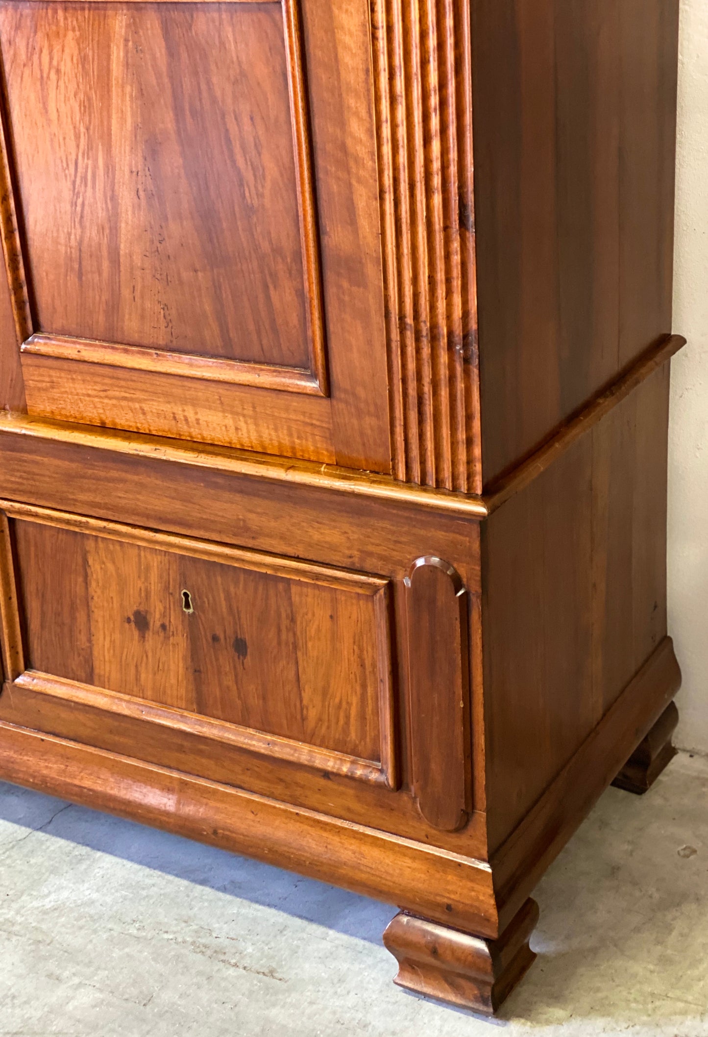 Lombard Charles X Walnut Three-Door Wardrobe 19th Century