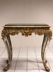 Consolles intagliata dorata argentata piano marmo .XVIII secolo