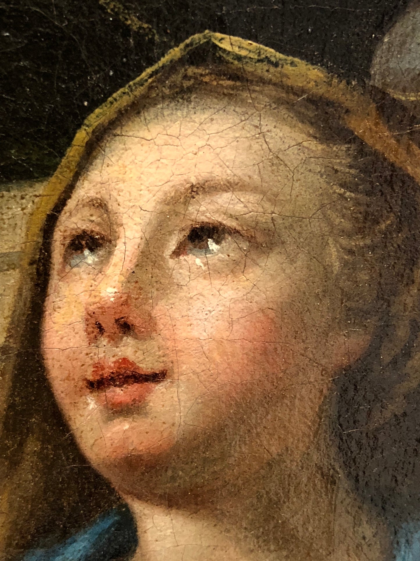 Sacra famiglia olio su tela datato 1762