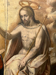Olio su tavola . Incoronazione della vergine . Lombardo Veneto XVI secolo