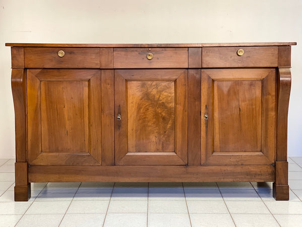 Credenza impero in noce con colonne a bretelle