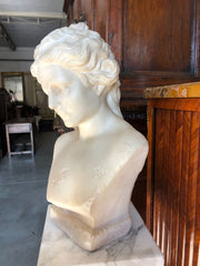 Busto in marmo bianco donna nobile . XIX secolo