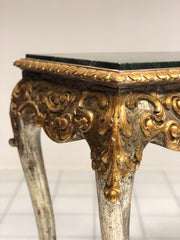 Consolles intagliata dorata argentata piano marmo .XVIII secolo