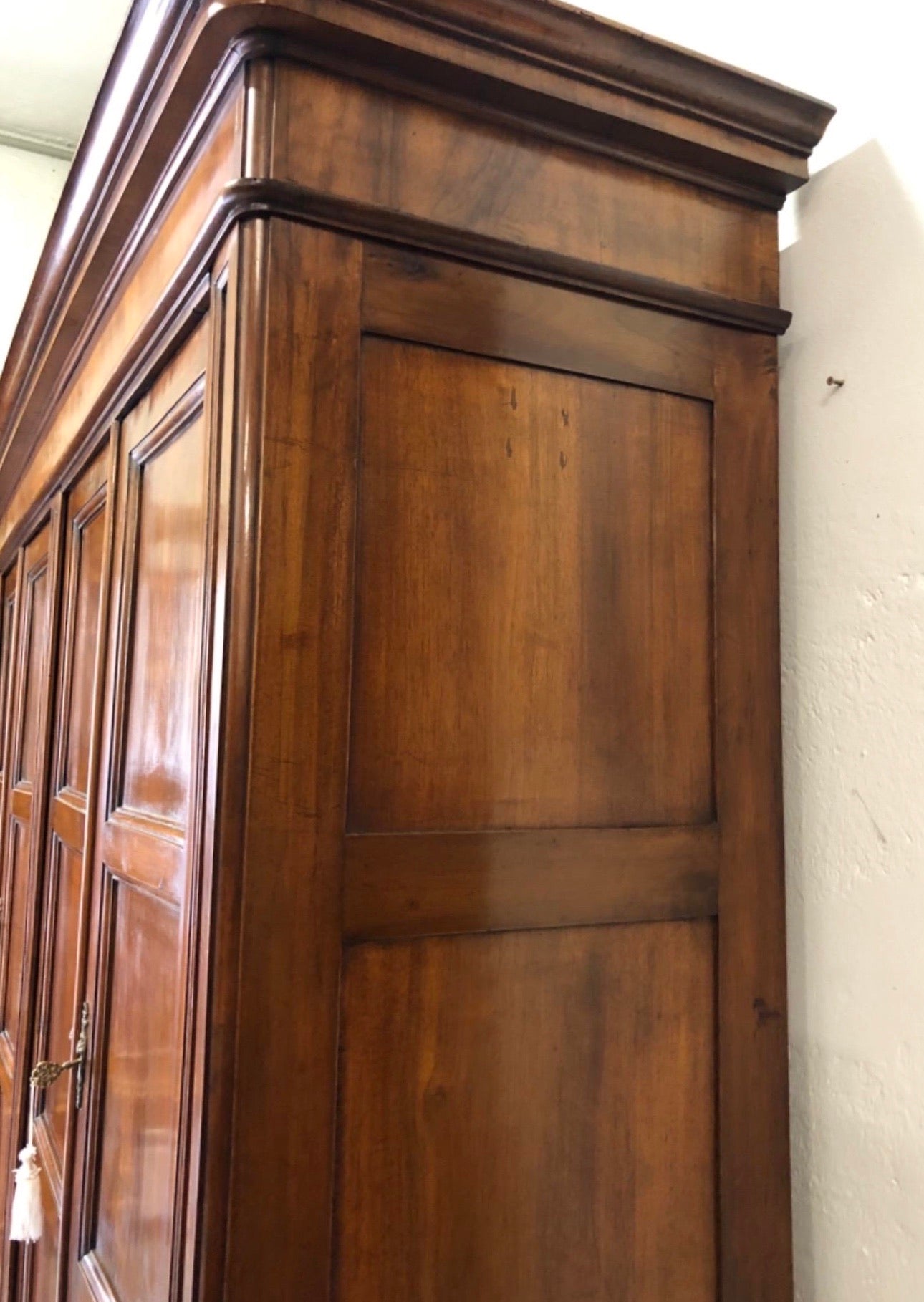 Lombard Charles X wardrobe, four doors, walnut. 19th century