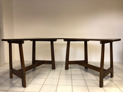 Tavolo in noce circolare scomponibile. Luigi XIV lombardo . XVII secolo