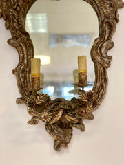 Coppia di ventole lignee intagliate argento mecca . Venezia fine XVIII