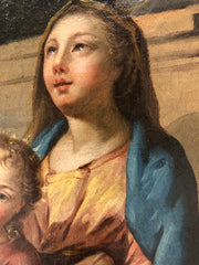 Sacra famiglia olio su tela datato 1762
