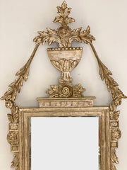 Specchiera epoca impero lombarda foglia argento . Inizio XIX secolo