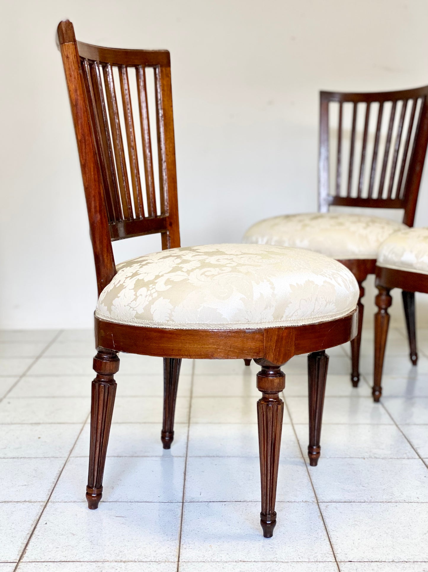 Group of four Louis XVI fan chairs. Restored. 18th century