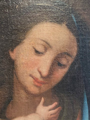 MADONNA CON BAMBINO (OLIO SU TELA) XVII secolo