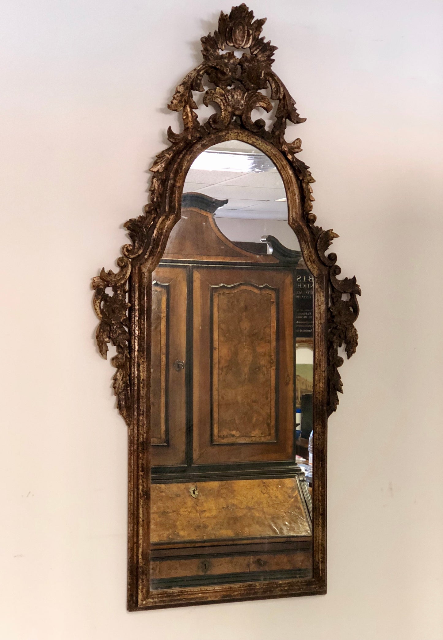 Specchiera in legno intagliato argento mecca . XIX secolo