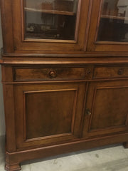Credenza vetrina libreria Luigi Filippo in noce massello