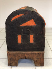 Baule legno lamierino tessuto . Venezia fine XVII secolo