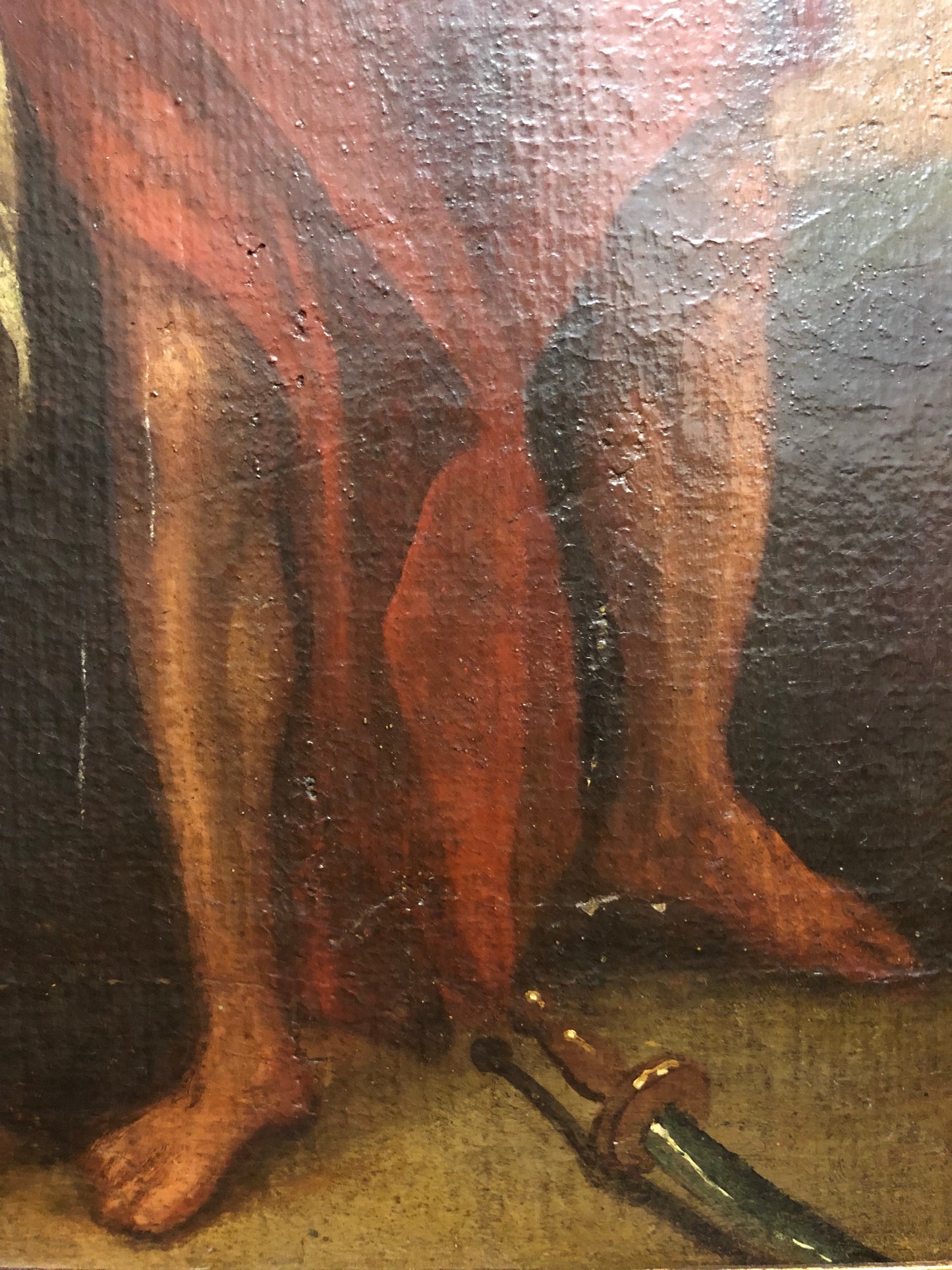 Olio su tela . Il sacrificio di Isacco . XVIII secolo