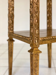 Colonna portavaso in legno intagliato e dorato. Metà 800