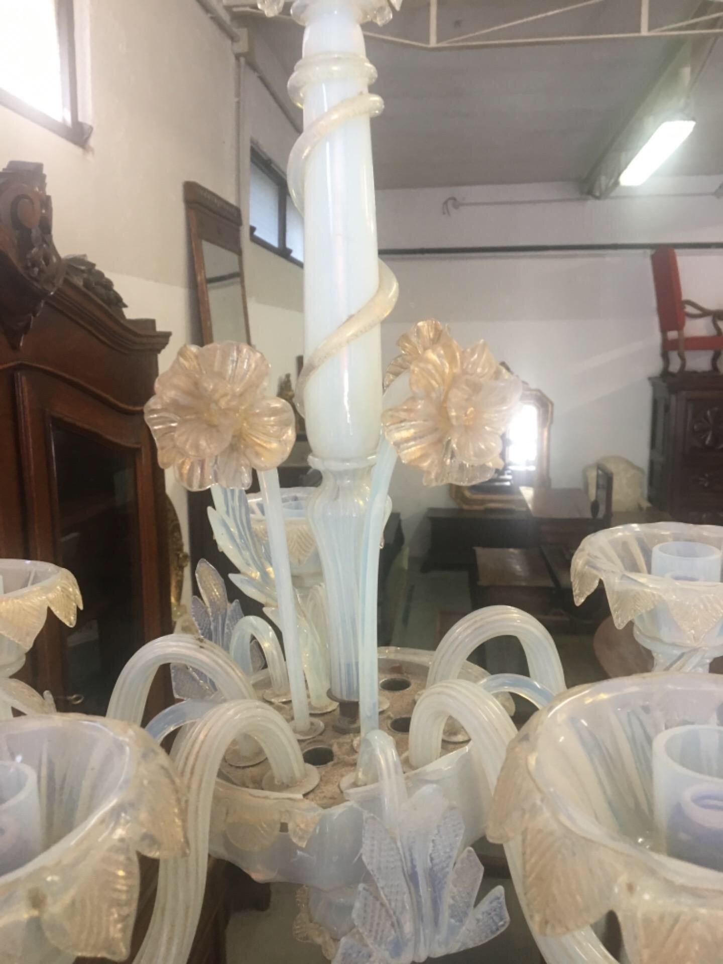 Lampadario di Murano vetro cinque luci . Primi 900