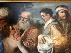 Olio su tela . Giuseppe venduto dai fratelli . XVII secolo