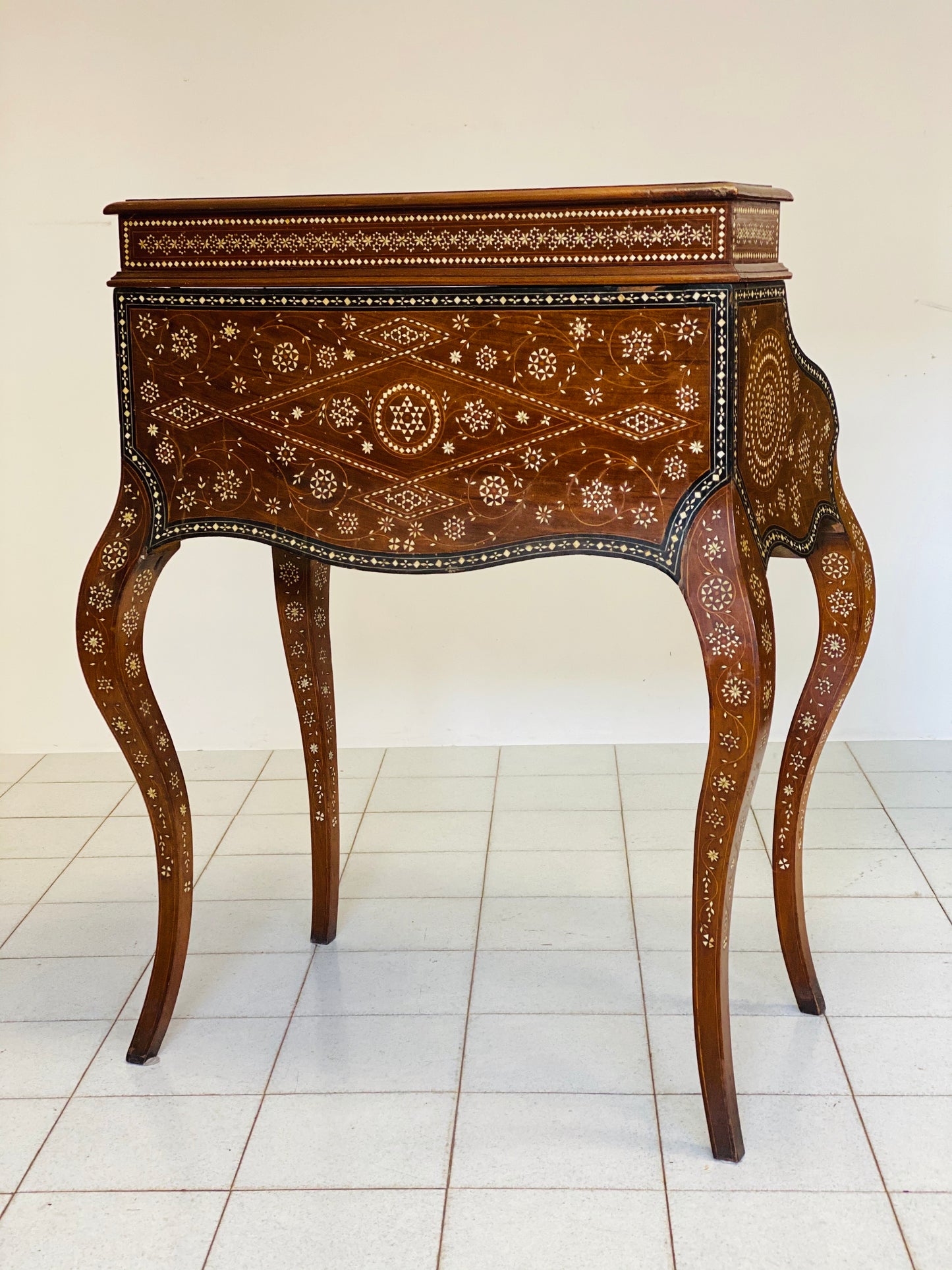 Inlaid desk in the Adriano Brambilla style, late 19th century