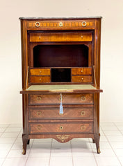 Secretaire Napoleone III finemente intarsiato XIX secolo