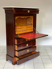 Secretaries Carlo X in piuma di mogano . XIX secolo . Restaurato