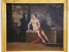 Olio su tela . Betsabea scuola lombarda XVII secolo