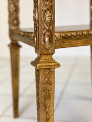Colonna portavaso in legno intagliato e dorato. Metà 800