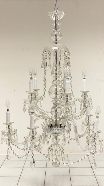 Lampadario cristallo con dieci bracci epoca metà 900