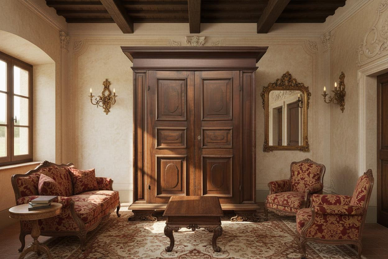 Armadio barocco lombardo Luigi XIV Brescia XVII secolo