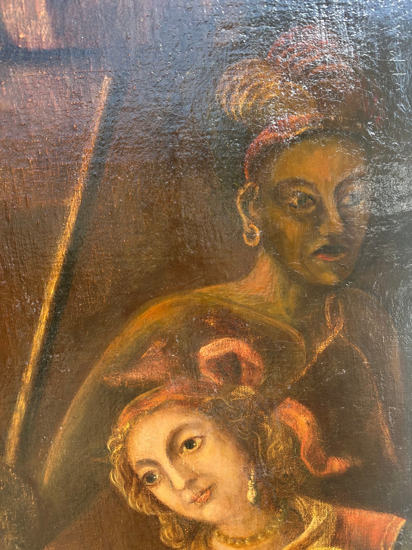 Olio su tela.  Scuola del XVII secolo.