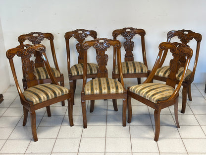 Gruppo di sette sedie a gondola Carlo X lombarde.  Primo 800