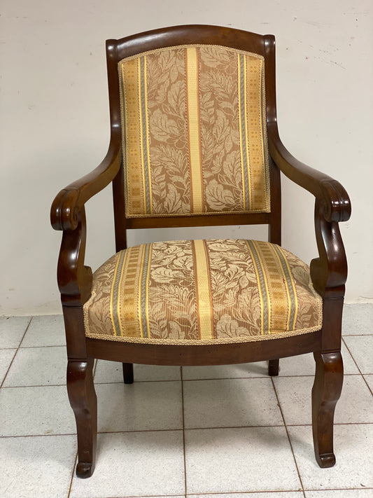 Empire armchair in walnut. 19th century