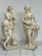 Coppia di statue in graniglia di pietra. Epoca primi 900. H 94 cm