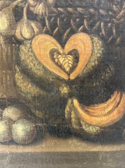 Olio su tela natura morta . XVII secolo inizio XVIII secolo