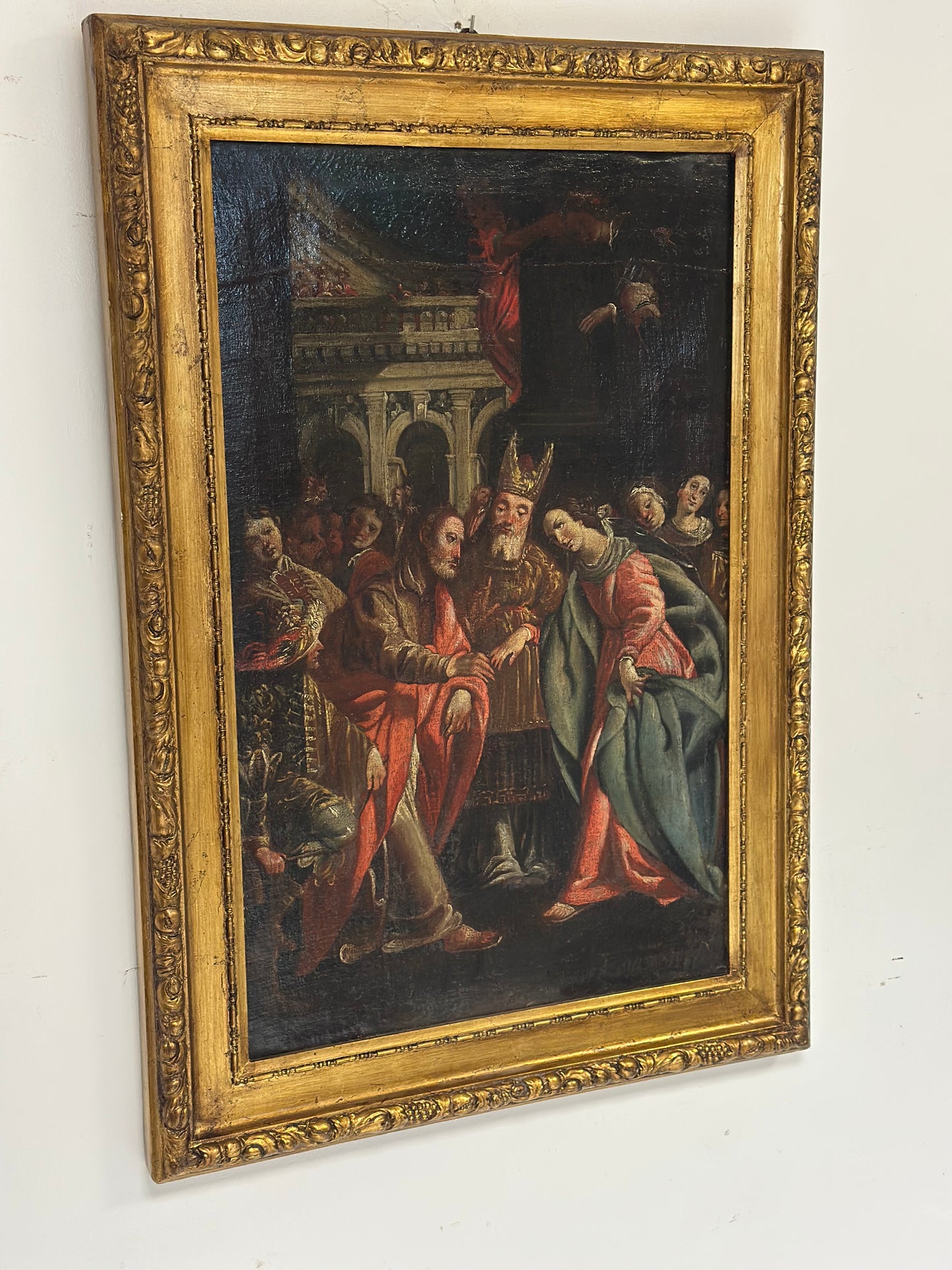 Sposalizio della Vergine.
olio su tela ,scuola toledana, entourage di Luis Tristán.