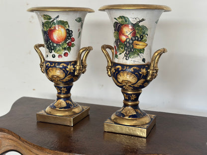Coppia di Vasi Medicei . Batignani  XX secolo  51 cm