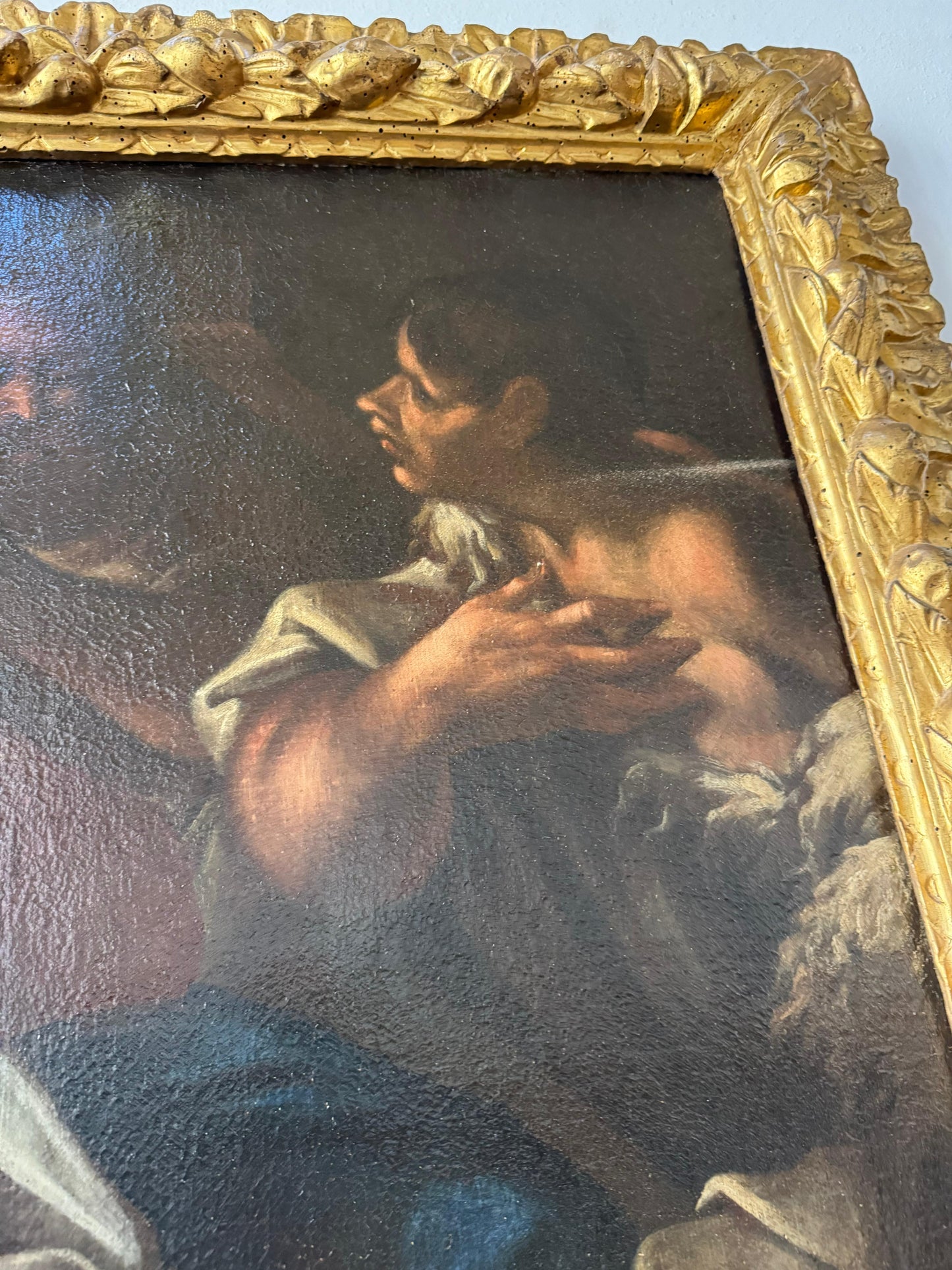 Olio su tela natività . Scuola veneta XVII secolo ambito di Antonio Balestra